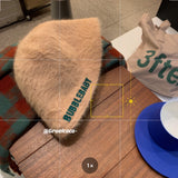 Women's Fashion Hats 2022 Female Autumn and Winter Japanese Fashion Warm Plush Bucket Hat New Rabbit Fur Fisherman Hat daiiibabyyy