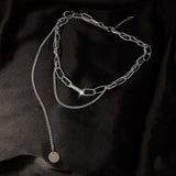 Double Layered Chain Choker Necklace for Women Punk Tassel Pendant On The Neck Fishbone Necklace New Year Gifts Jewelry daiiibabyyy