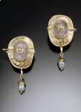 Unique Gold Color Women's Imitation Pearls Earrings Inlaid Stone Enamel Drop Earrings Women Bridal Wedding Jewelry daiiibabyyy