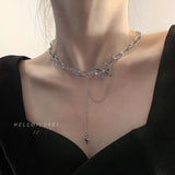 2022 Fashion Asymmetric Lock Necklace for Women Twist Gold Silver Color Chunky Thick Lock Choker Chain Necklaces Party Jewelry daiiibabyyy