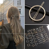 Chic Metal Geometric Hair Clip Round Triangle Barrettes Hairpin Barrette Hair Claws Women Girls Fashion Hair Accessories Gifts daiiibabyyy