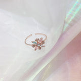 Fashion Delicate Zircon Crystal Shell Flower Heart Rings For Women Fashion Adjustable Rings Sweet Moon  Micro Pave Party Gifts daiiibabyyy