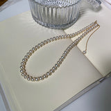 Daiiibabyyy White Pearl Beaded Choker Necklace for Women Elegant Wedding Girl Female Collar Chains Bead Necklace Trendy Jewelry