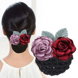 Daiiibabyyy Flower Hair Bun Elegant Headmade Hairpins Floral Bun Cover Star Hair Clip Removable Snood Girls Hair Accessories for Women