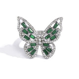 New Trendy Exaggerate Geometric Colorful Butterfly Rings Simple Temperament Jewelry For Women Fashion Forefinger Rings anillos daiiibabyyy