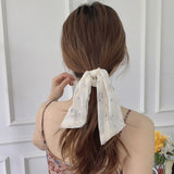 Sweet Flowers Bow Scrunchies Barrettes Hair Accessories Women Elastic Hair Ring Hair Tie Hair Clips Ponytail Holder Rubber Band daiiibabyyy