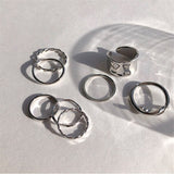 2021 New Simple Fashion Personality Ring For Women Hip Hop Jewelry Knuckle Set Creative Open Ring Neutral Wearing Gift Banquet daiiibabyyy