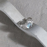 Fashion Irregular Concave Convex Silver Ring Width Adjustable Smiley Bracelet Evil Eye Ring Ladies Men Couple Wedding Rings daiiibabyyy
