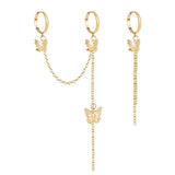 Daiiibabyyy Gold Silver Color Butterfly Open Rings Set For Women Girl Wedding Engagement Party Knuckles Jewelry Trends Punk Chain Rings