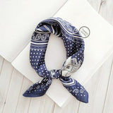 Square Silk Scarf Bandana Polka Dot Stripe Print Hairband Neck Scarfs Women Girls Headbands Hair Tie Shawl Hair Accessories Gift daiiibabyyy