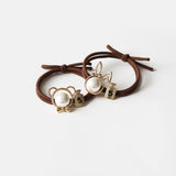 Hollow pearl alloy hair ring cute bear rabbit baby bottle head rope rubber band personality hair rope hair accessories daiiibabyyy