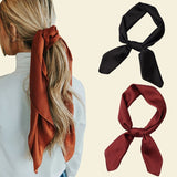 Daiiibabyyy Fashion Square Silk Scarf Headband for Women Solid Color 70 CM Hair Scarf Headwrap air Band Hair Ties Bandana Head Neck Scarf