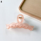 Fashion Simple Hair Accessories Jelly Color Hair Claw Geometric Frosted Hairpin Irregular Twisted Transparent Scrub Hair Clip daiiibabyyy