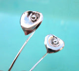 Classic Calla Lily Flower Earrings Silver Color Dangle Earrings for Women Small Stem Earrings Unique Wedding Jewelry daiiibabyyy