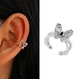 New Fashion Butterfly Clip Earrings Ear hook Copper Ear Clips Earring No Piercing Crystal Ear Cuff For Women Girls Jewelry Gifts daiiibabyyy