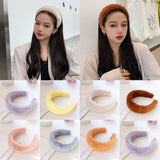 Winter Thick Furry Hairband Faux Fur Plush Headband Retro Headwear Warm Wide White Fluffy Headbands Hair Accessories For Women daiiibabyyy
