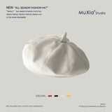 2022 PU Leather Beret Hat Women Flat Cap Hats Lady Girl Berets Hat Bone Female Franch Style 90 s Girls Painter Hat daiiibabyyy