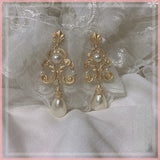 Palace vintage earrings frosted antique gold earrings lady tea party ladies earrings daiiibabyyy
