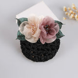 Korean Fashion Ribbon Flower Hairgrips Crystal Headband Crochet Bun Net Snood Bow Hair Clips for Women wedding Hair Accessorie daiiibabyyy