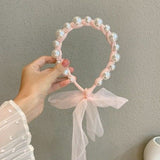 Pearl Hairbands For Women Hair Accessories Designer Band Flower Hoops Bow Wedding Headband Metal Bridal Headwear Bands Clip daiiibabyyy