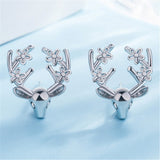 New Stylish Crystal Christmas Elk Stud Earrings For Women Fashion Zircon Deer Earring Girl New Year Party Jewelry Christmas Gift daiiibabyyy
