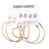 Fashion Gold Hoop Earrings Set Women Pearl Hoop Earrings Oversize Metal Circle Punk Earring 2022 Female Fashion Jewelry Dangler daiiibabyyy