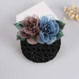 Korean Fashion Ribbon Flower Hairgrips Crystal Headband Crochet Bun Net Snood Bow Hair Clips for Women wedding Hair Accessorie daiiibabyyy