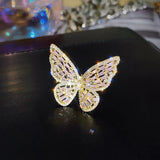 Smart and Elegant Butterfly Design Silvery Opening Rings For Woman Korean Fashion Jewelry Gothic Accessories Girls' Luxury Ring daiiibabyyy