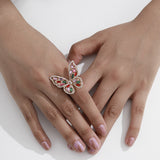 New Trendy Exaggerate Geometric Colorful Butterfly Rings Simple Temperament Jewelry For Women Fashion Forefinger Rings anillos daiiibabyyy