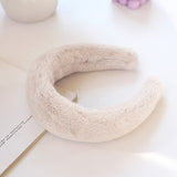 Winter Thick Furry Hairband Faux Fur Plush Headband Retro Headwear Warm Wide White Fluffy Headbands Hair Accessories For Women daiiibabyyy