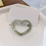 Fashion Hair Accessories Geometric Frog Clip Love Heart Shape Hair Clip Acetate Barrette Acrylic Leopard Tortoiseshell Hairpins daiiibabyyy
