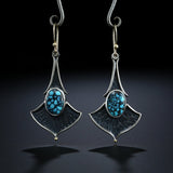 Trendy Retro Silver Color Women's Earrings Metal Inlaid Blue Stone Drop Earring for Women Engagement Party Fashion Jewelry daiiibabyyy