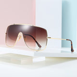 Daiiibabyyy Oversized Goggle Sunglasses Men Women One Piece Pilot Sun Glasses Fashion Flat Top Eyewear Black Blue Mirror Shades gafas de sol