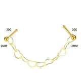 Nose Chain Nostril Ball Stainless Steel Nose Stud Decoration Earring Piercing Nariz Pircing Septum Double Nose Piercing Ring daiiibabyyy