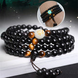 Daiiibabyyy 1PCS Vintage Sleep Aid Magnetic Therapy Obsidian Bracelet for Couple Lovers Stone & Beads Bracelets