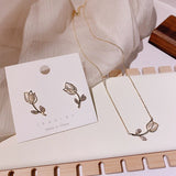 Necklace for Women Rose Jewelry Elegant Resin Crystal Women Jewelry Accessories Trend 2022 daiiibabyyy