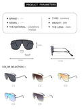 Daiiibabyyy Oversized Goggle Sunglasses Men Women One Piece Pilot Sun Glasses Fashion Flat Top Eyewear Black Blue Mirror Shades gafas de sol