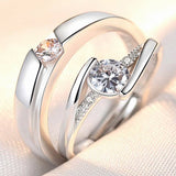 Classic Couple Rings For Men Women CZ Stone Trendy Wedding Lovers' Ring Jewelry Romantic Valentine's Day Present Ring Accessory daiiibabyyy
