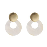 AENSOA Fashion Round Pearl Shell Earrings Simple Natural Drop Earrings For Women Geometric Gold Color Statement Earring Jewelry daiiibabyyy