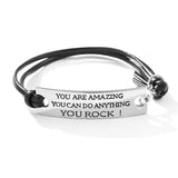 2021 New Engraved Leather Bracelet For Men Black Color customize Stainless Steel Bracelets For Women Men ID Bracelet Gift Party daiiibabyyy