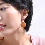 Vintage Round Wooden Dangle Earrings for Women Orange Pendientes Wholesale Female Hanging Statement Hanging Earrings 2021 Gifts daiiibabyyy