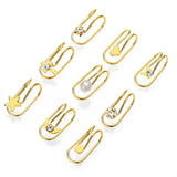New Ear Needle Wrap Crawler Hook Earrings for Women Surround Auricle Diagonal Stud Copper Inlaid Zircon Piercing Earrings /1 Pc daiiibabyyy