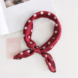 Square Silk Scarf Bandana Polka Dot Stripe Print Hairband Neck Scarfs Women Girls Headbands Hair Tie Shawl Hair Accessories Gift daiiibabyyy