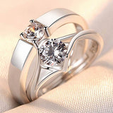 Classic Couple Rings For Men Women CZ Stone Trendy Wedding Lovers' Ring Jewelry Romantic Valentine's Day Present Ring Accessory daiiibabyyy