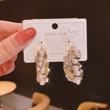 Fashion Crystal Butterfly Clip On Earring Pearl Bead Ear Cuff Long Tassels Charm Hollow Earrings For Women Clip Jewelry Gifts daiiibabyyy