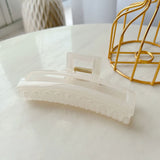 Daiiibabyyy 11.6cm Solid Color Hollow Square Acrylic Big Hair Claw For Women Girls Fashion Plastic Barrettes Hairpin Clomp Hair Accessories