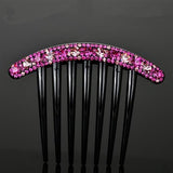 Daiiibabyyy Vintage Flower Crystal Hairclips Fashion Hair Combs Plastic Shiny Hairpins for Women Hair Accessories Bun Headdress