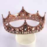Daiiibabyyy New Glitter Baroque Diameter Large Crystal Floral Crown Exquisite Charming Tiaras Beauty pageant Bride Wedding Hair Accessories