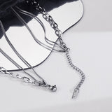 Daiiibabyyy Three-layer Stainless Steel Necklace Men Statement Multi-layer Face Portrait Coin Pendant Necklace Hip hop Streetwear Collar