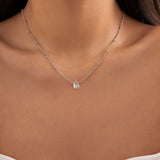 Daiiibabyyy IngeSight.Z Simple Waterdrop Crystal Pendant Necklace for Women Punk Silver Color Clip Beads Choker Necklace Collar Jewelry